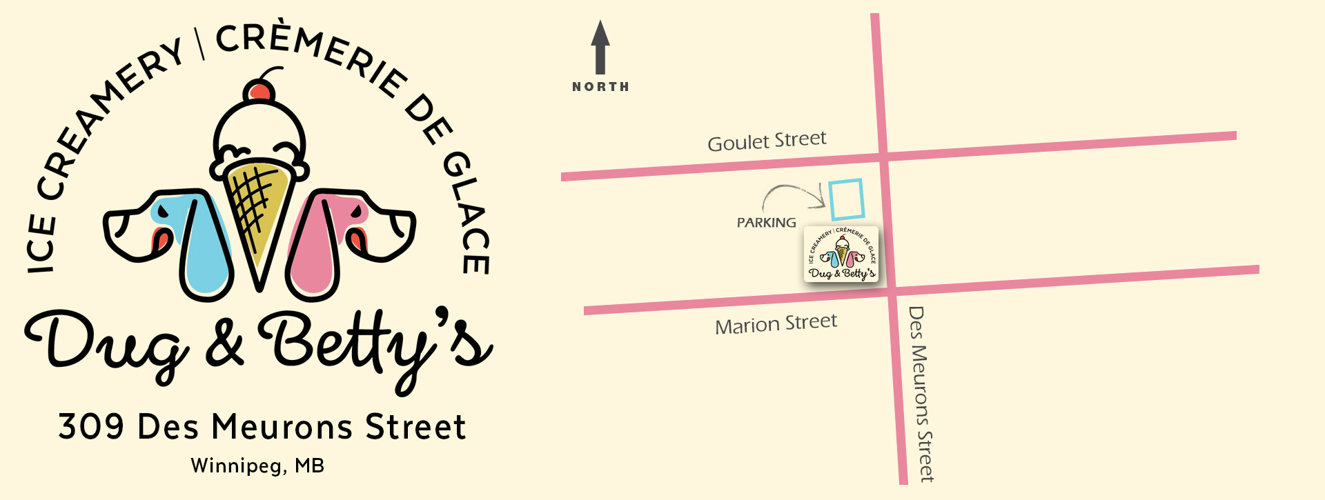 Map to Dug and Bettys